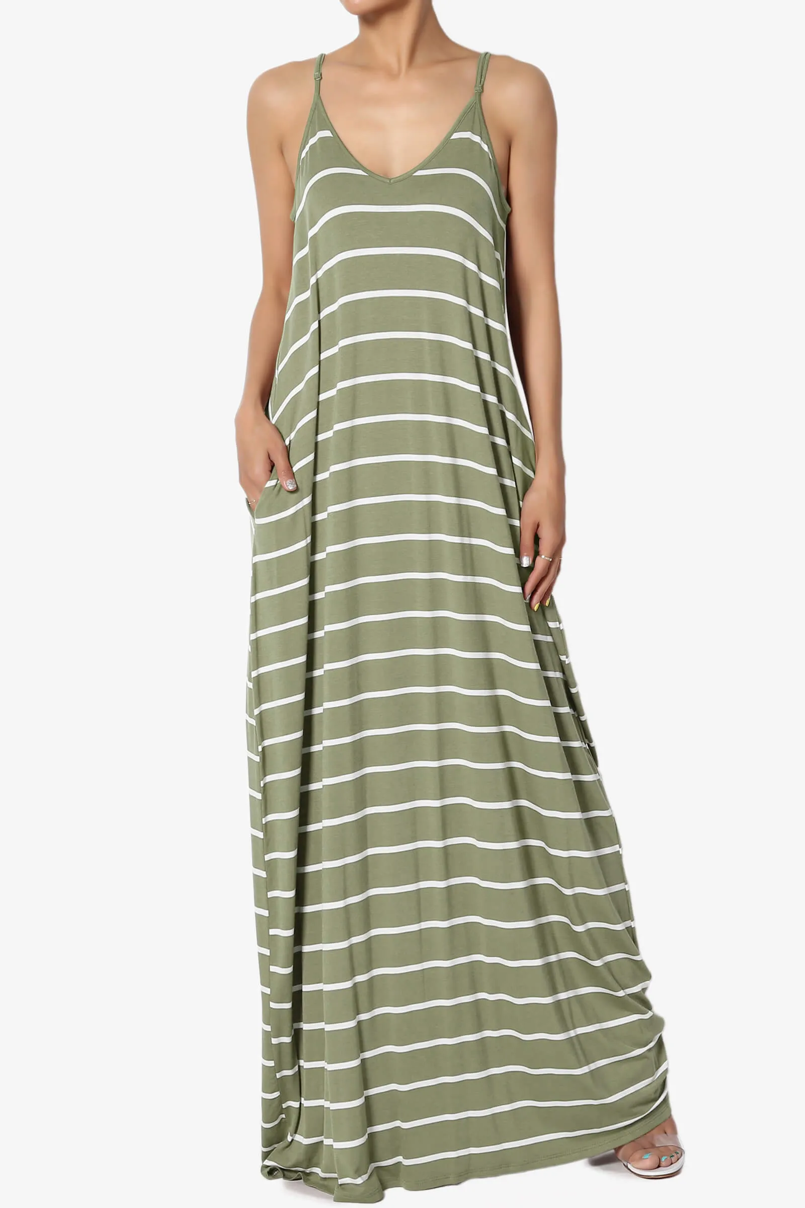 Adilette Striped Cami Maxi Dress