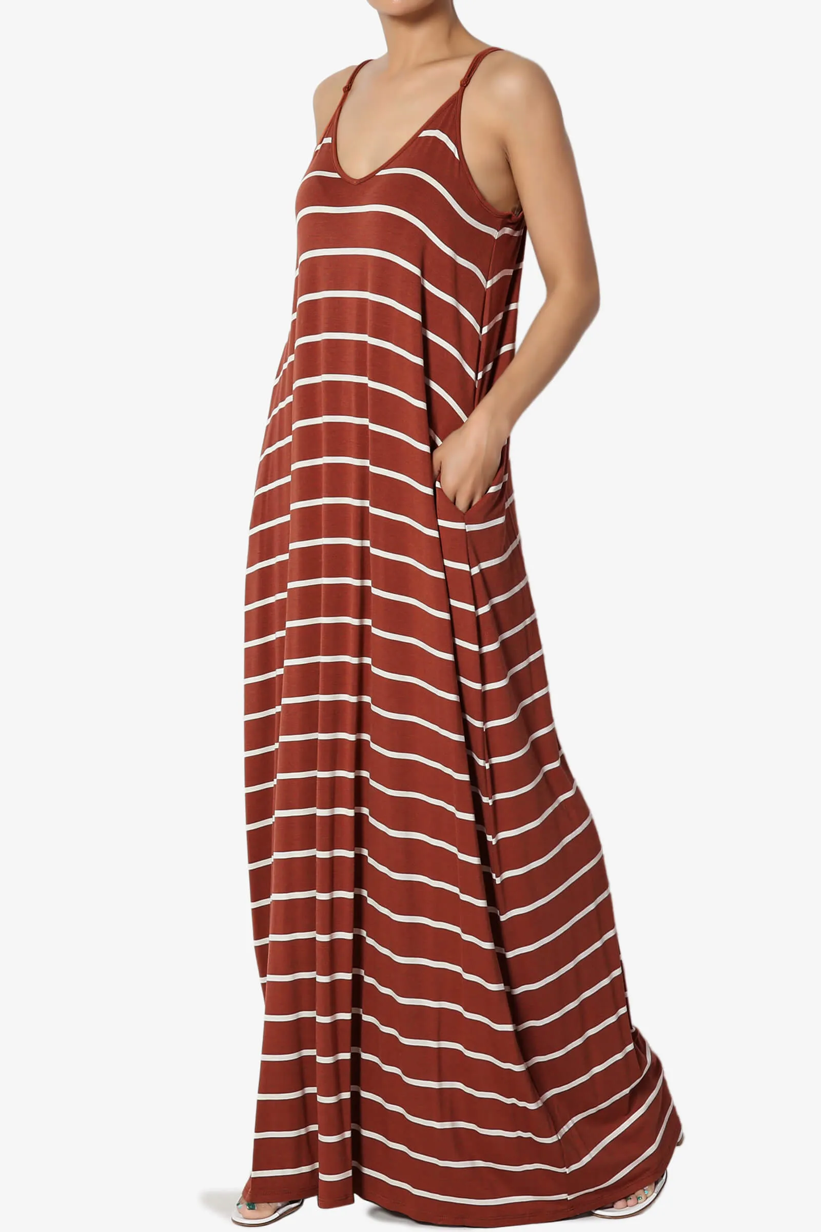 Adilette Striped Cami Maxi Dress