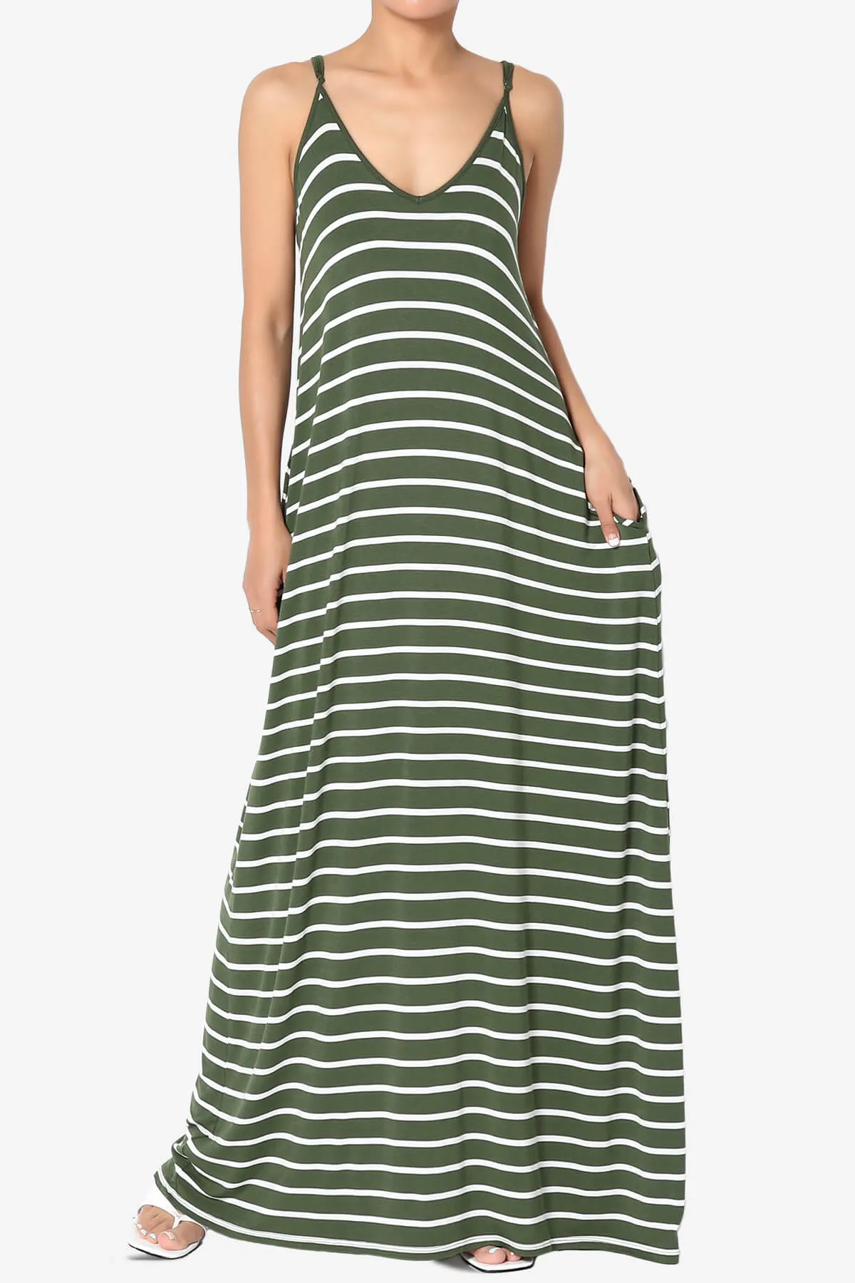 Adilette Striped Cami Maxi Dress