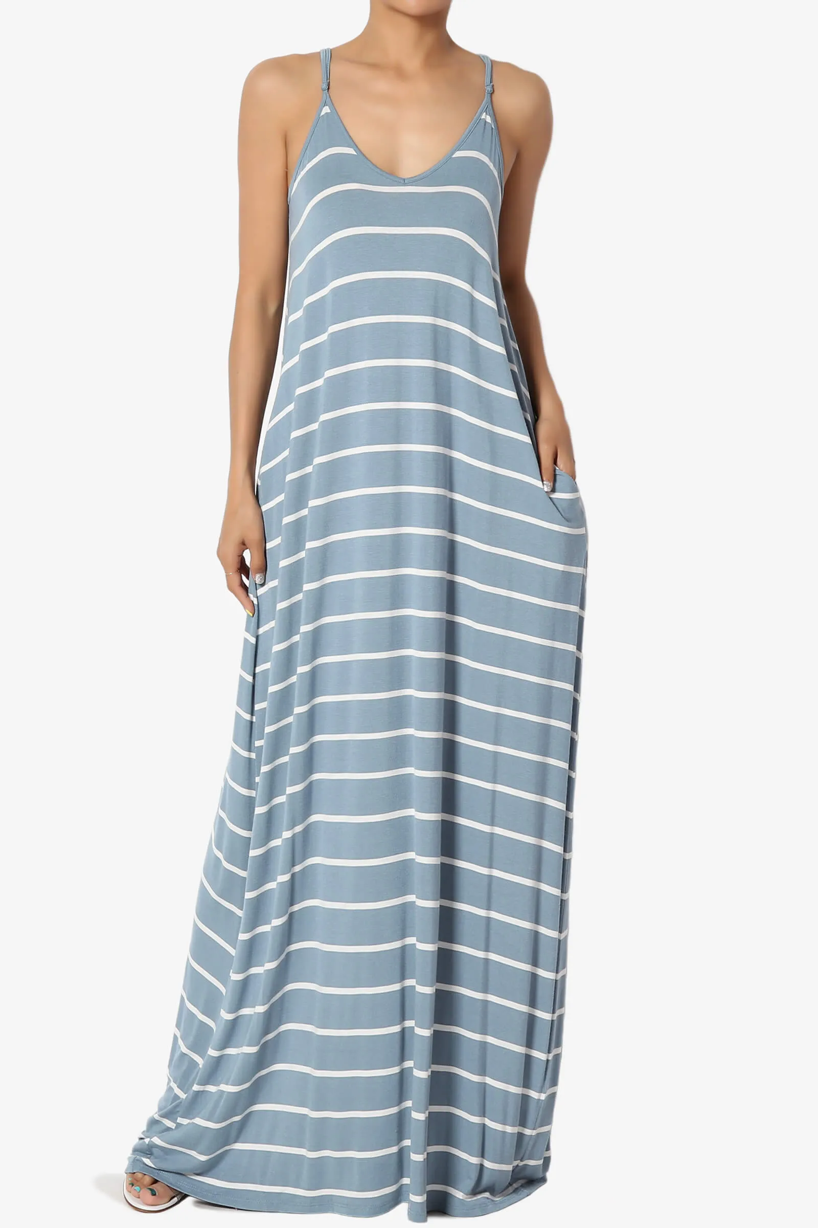 Adilette Striped Cami Maxi Dress