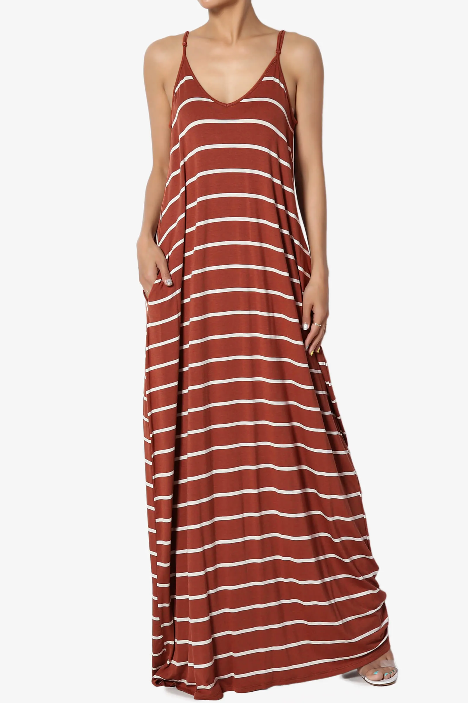 Adilette Striped Cami Maxi Dress