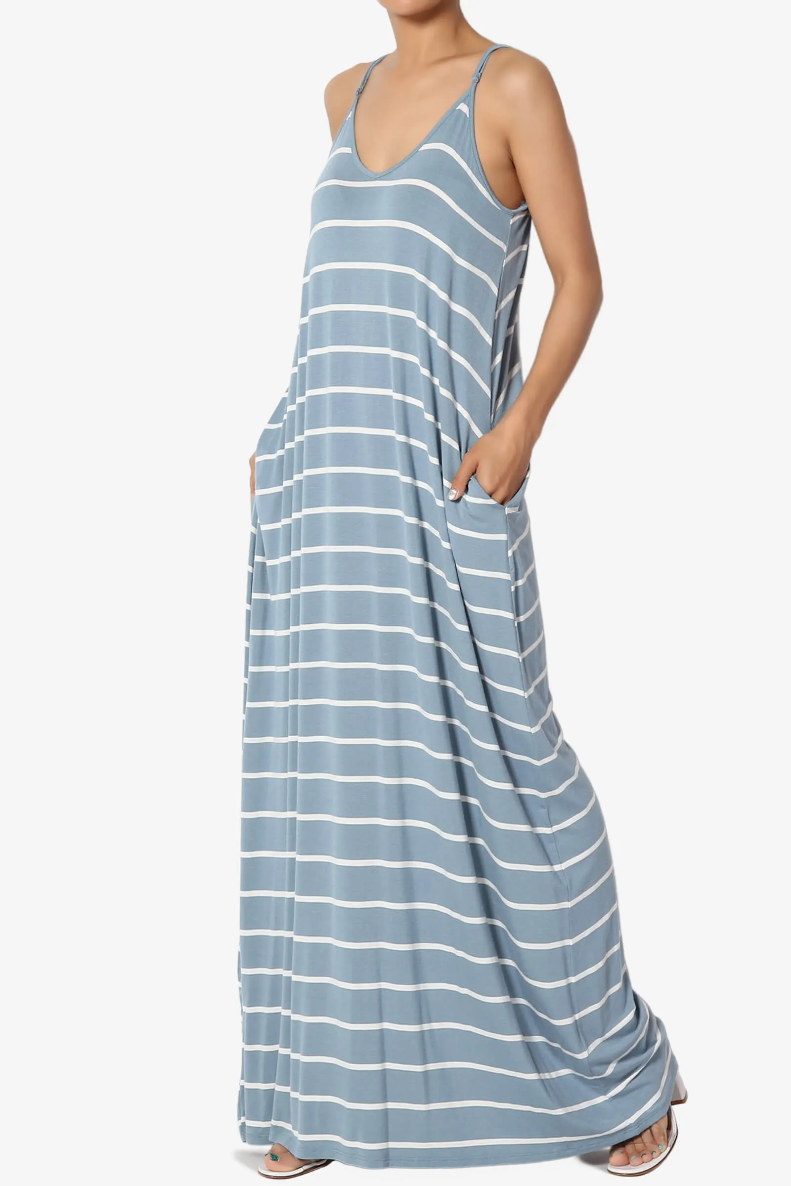 Adilette Striped Cami Maxi Dress