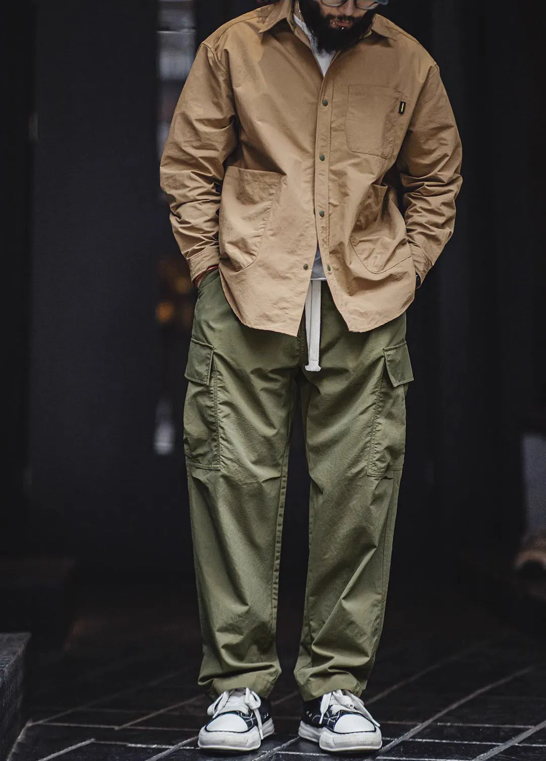 American Retro Multi-Pocket Waterproof Loose Men's Trousers
