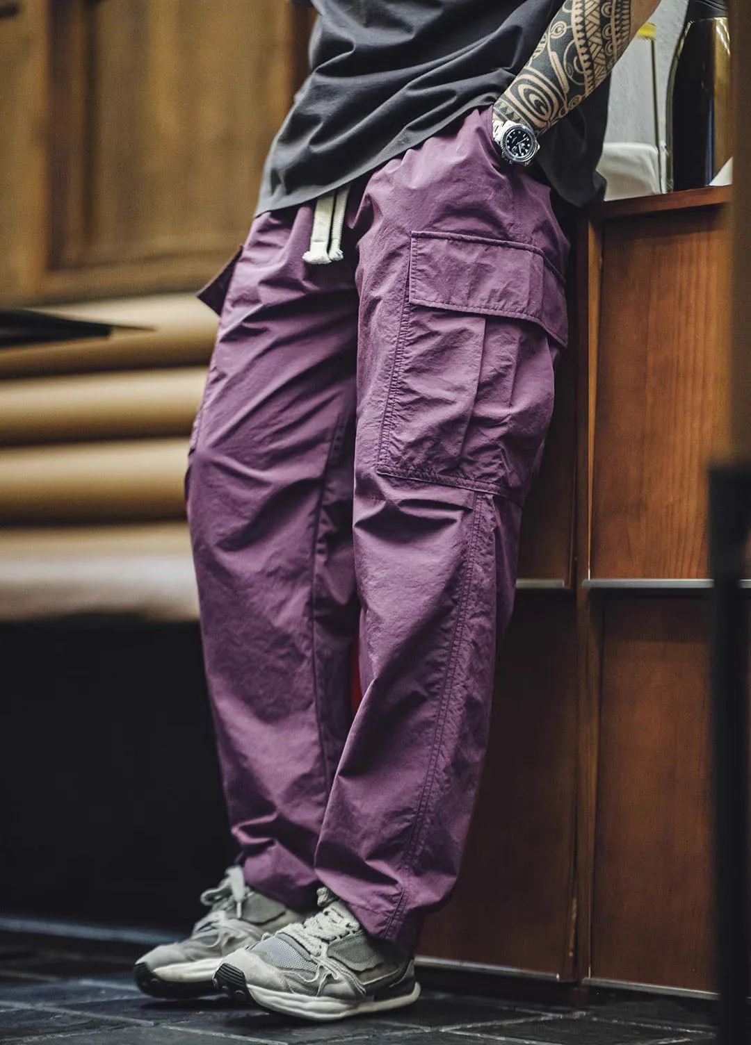 American Retro Multi-Pocket Waterproof Loose Men's Trousers