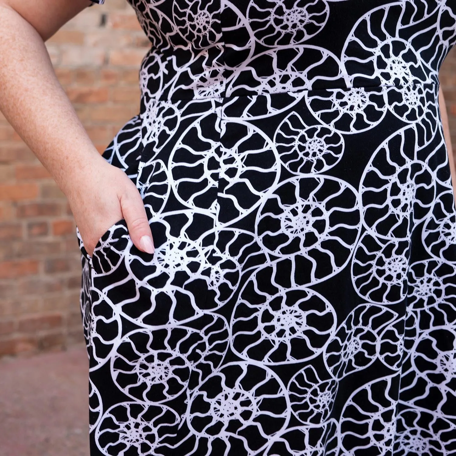 Ammonite Fossil A-Line Dress
