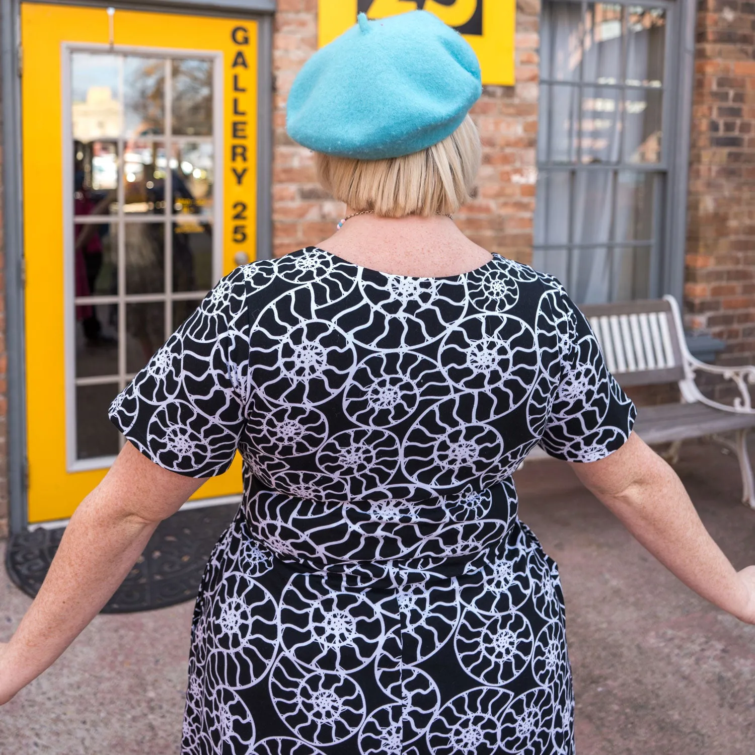 Ammonite Fossil A-Line Dress