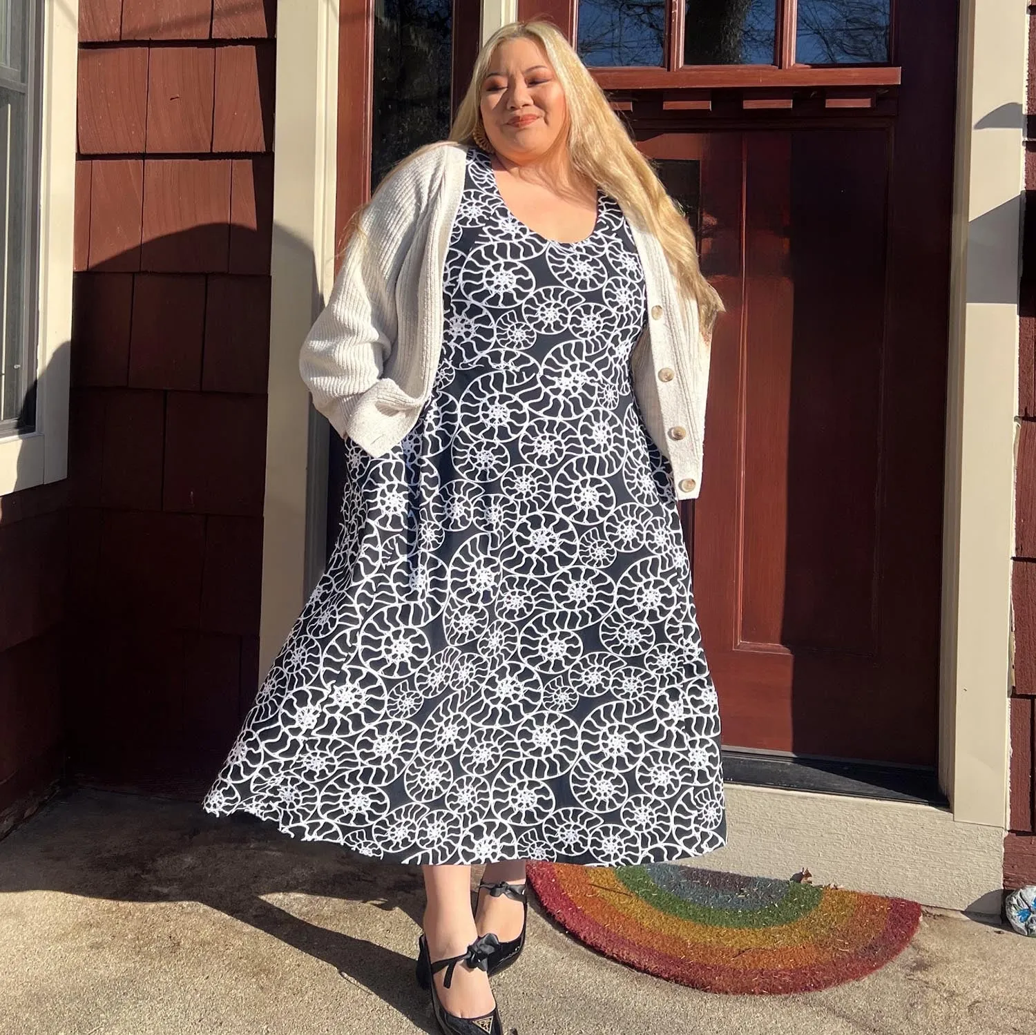 Ammonite Fossil A-Line Dress