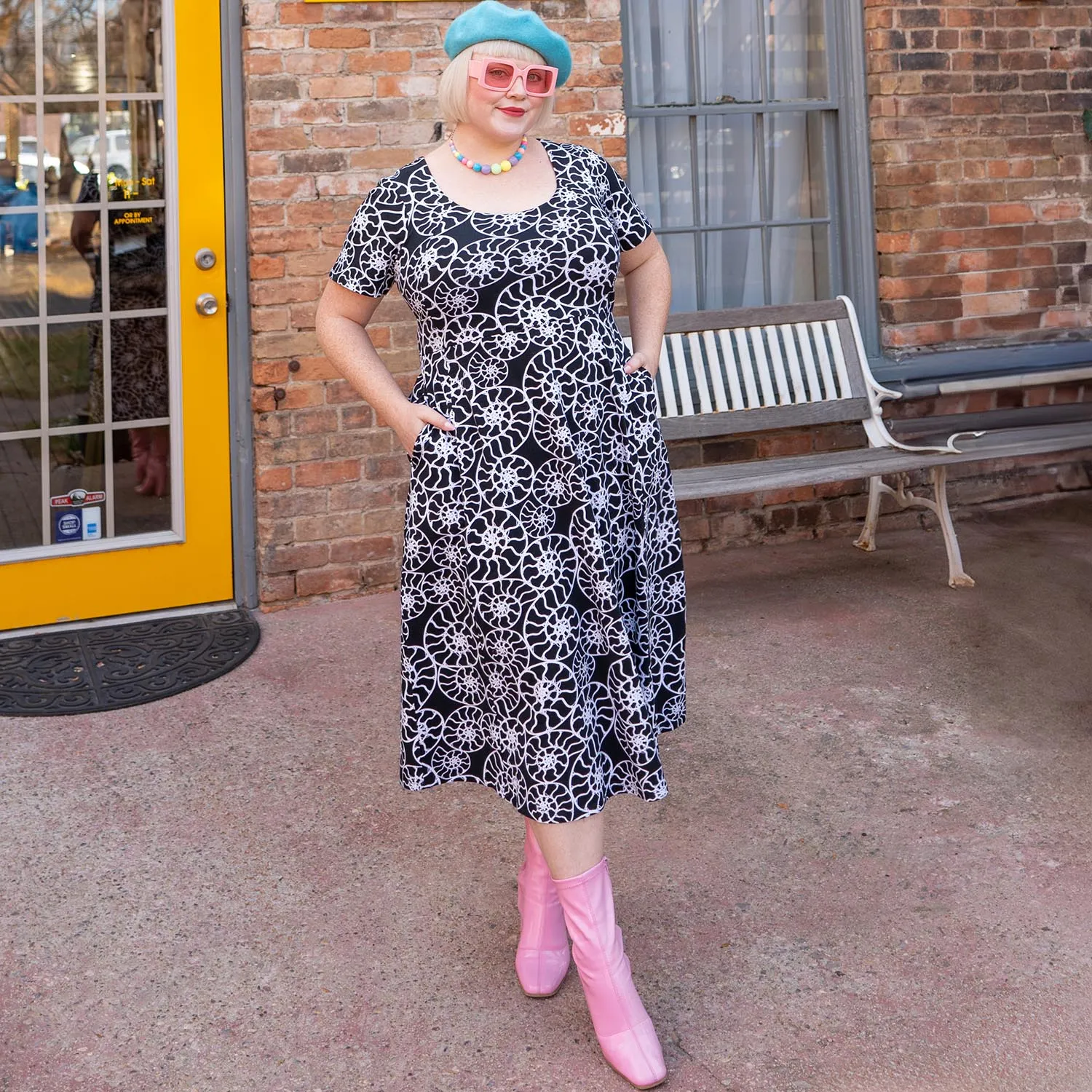 Ammonite Fossil A-Line Dress