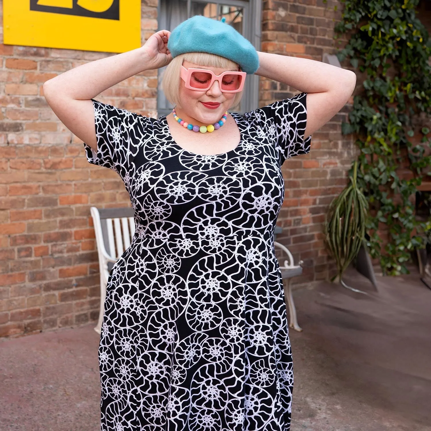 Ammonite Fossil A-Line Dress
