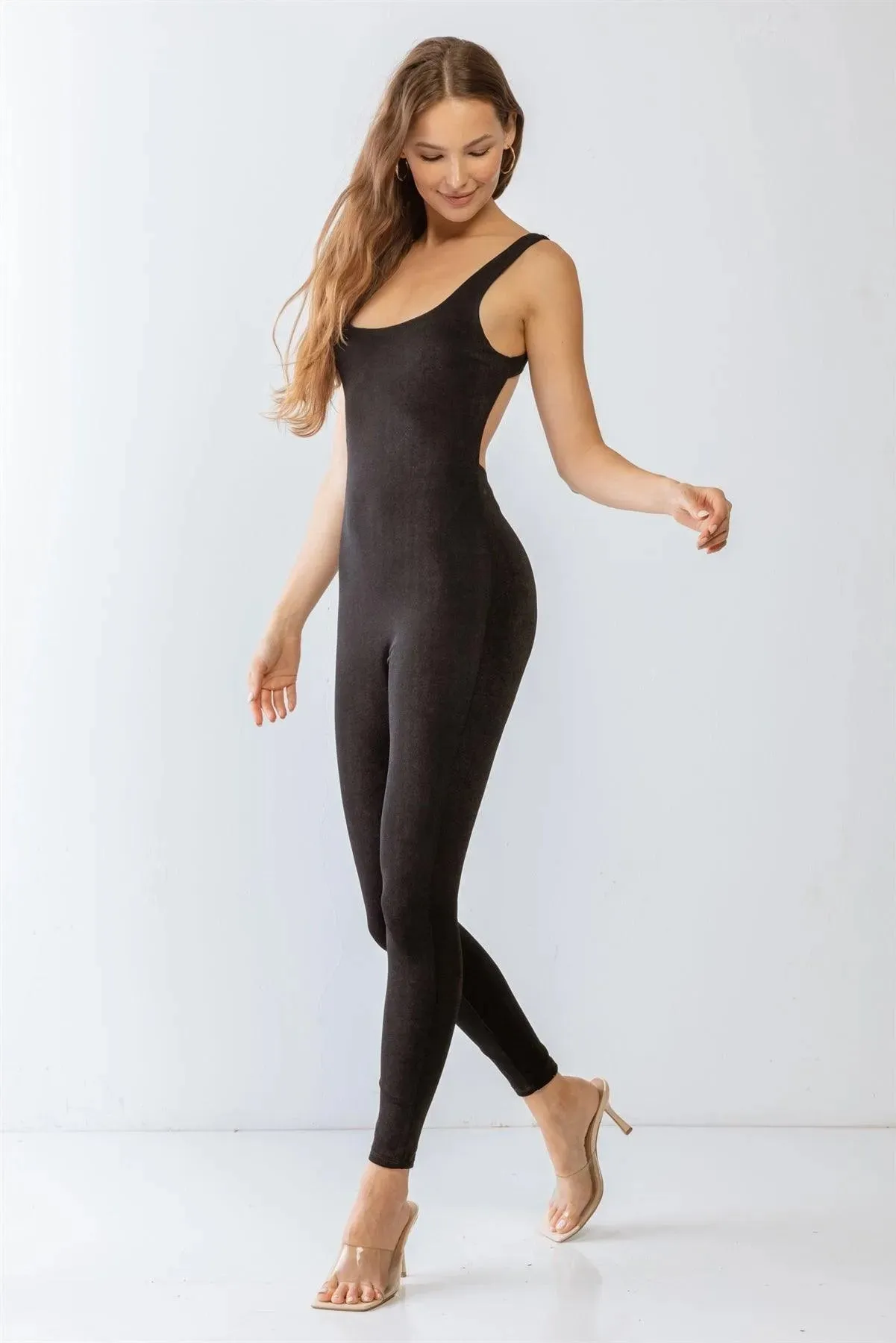 Black Slim Fit Jumpsuit & Long Sleeve Cardigan Set