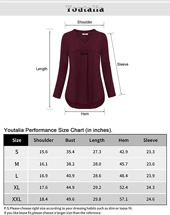 Black Womens 3/4 Cuffed Sleeve Chiffon Printed V Neck Casual Blouse Shirt Tops - Youtalia