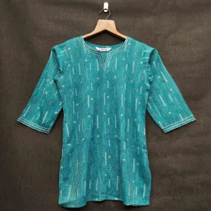 Blue Printed Rayon Top