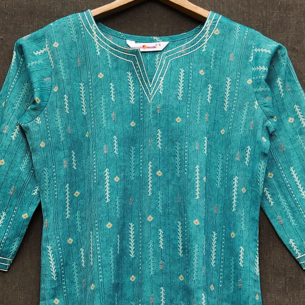 Blue Printed Rayon Top