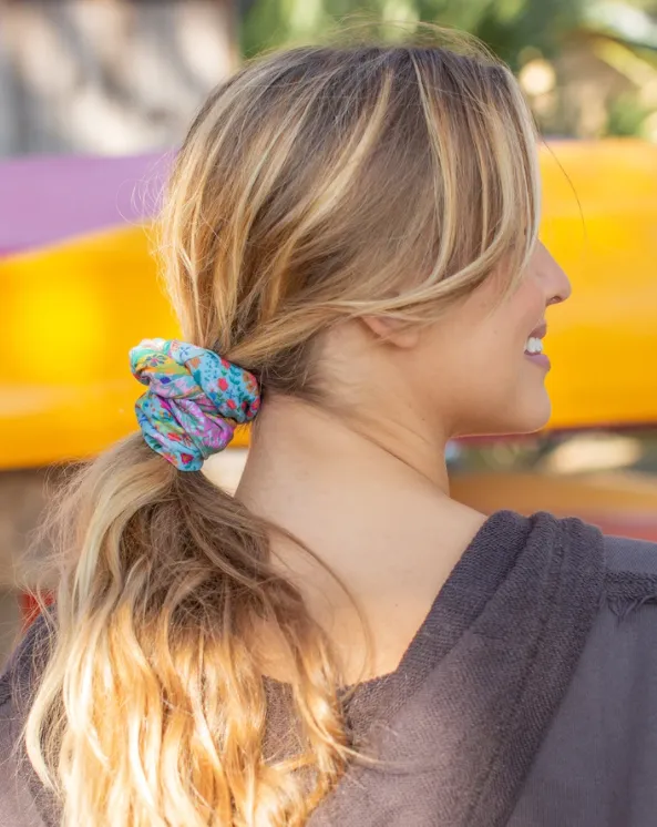 Boho Bandeau - Blue Pink Border