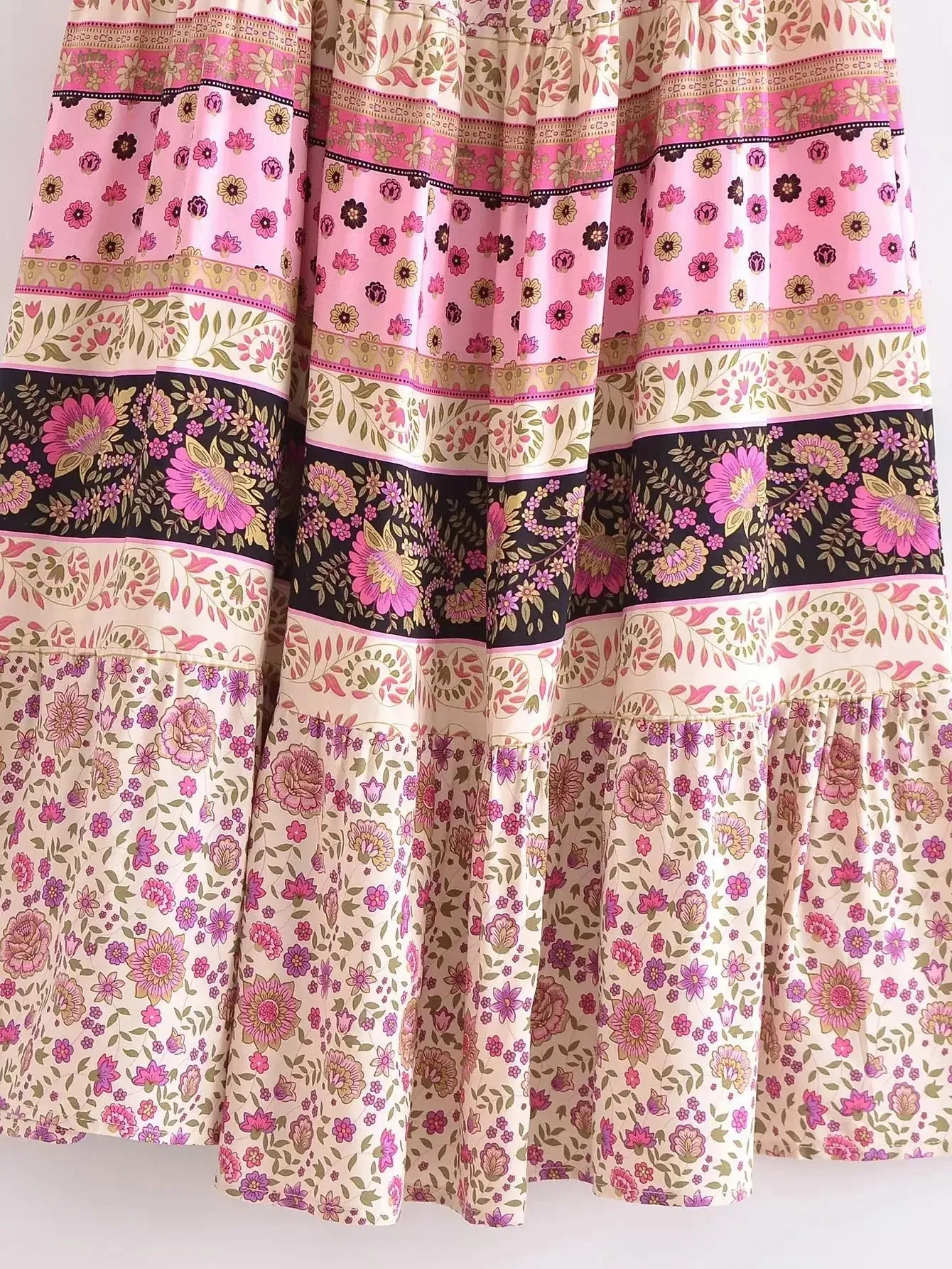 Boho Dress - Sundress - Smocked Dress Nova in Pink and Green