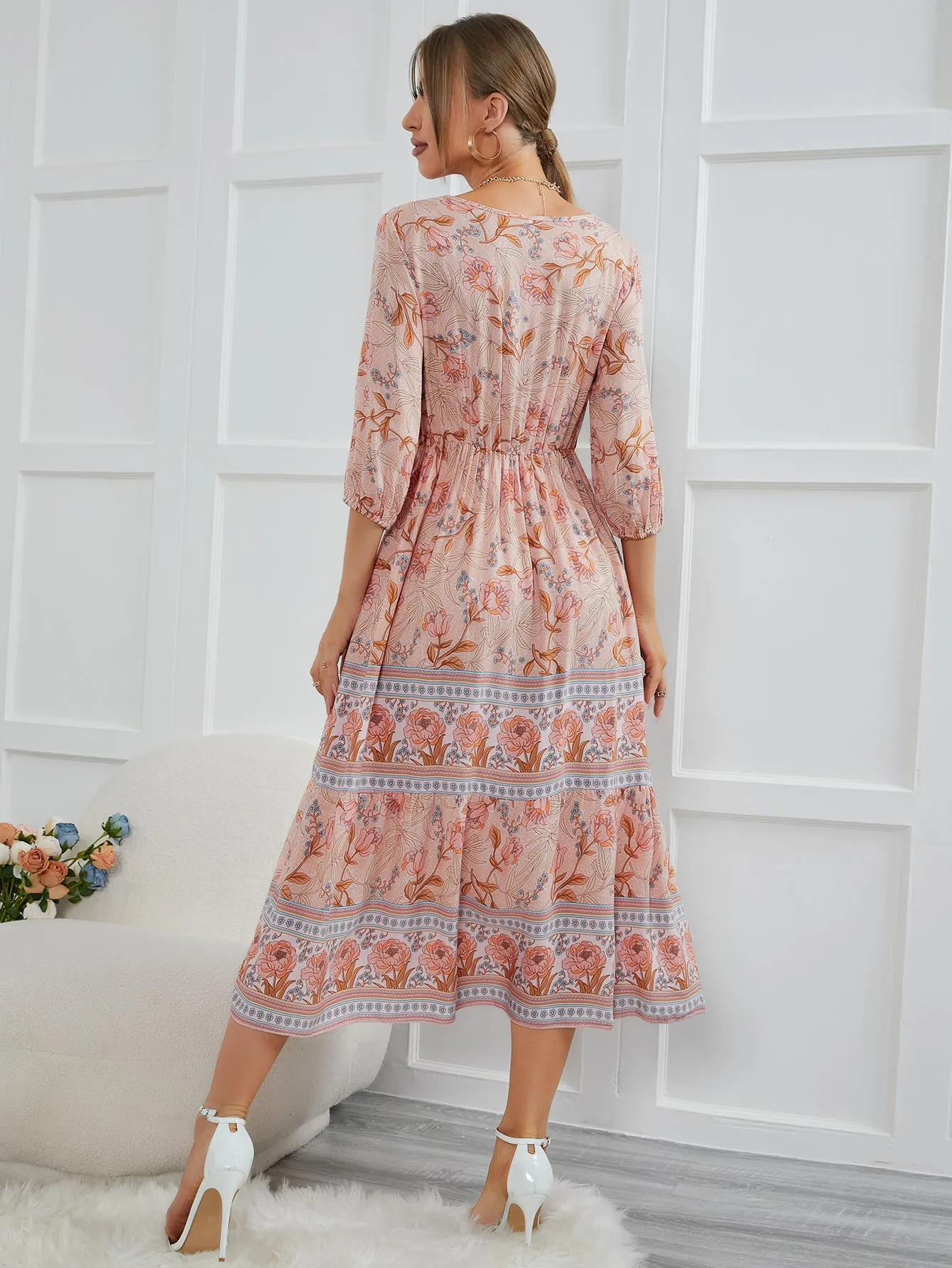 Boho Maxi Dress, Sundress, Lily-Rose in Orose