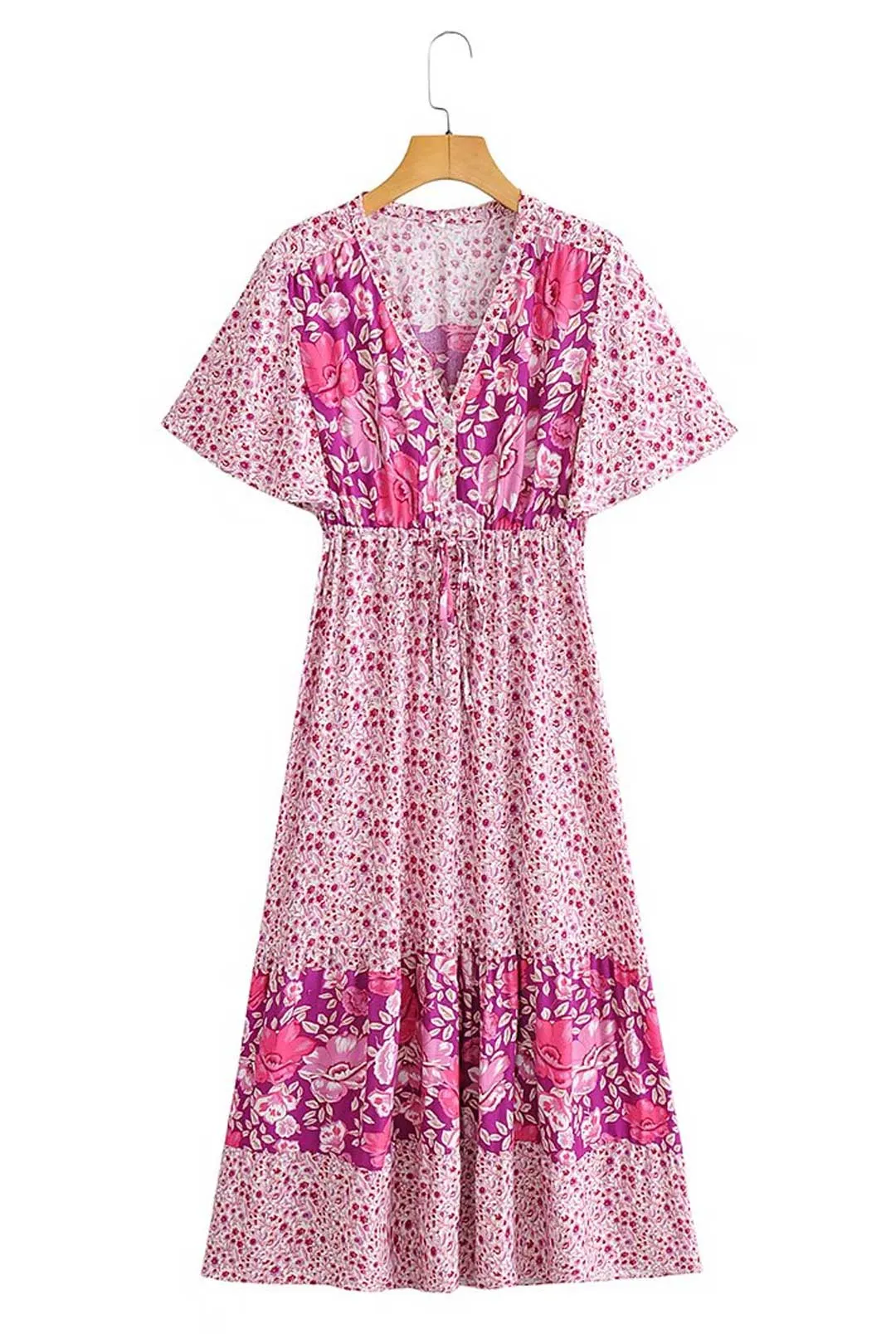 Boho Maxi Dress - Sundress - Sierra Cherry - Bohemian Style - Flowy Summer Dress - Vibrant Print
