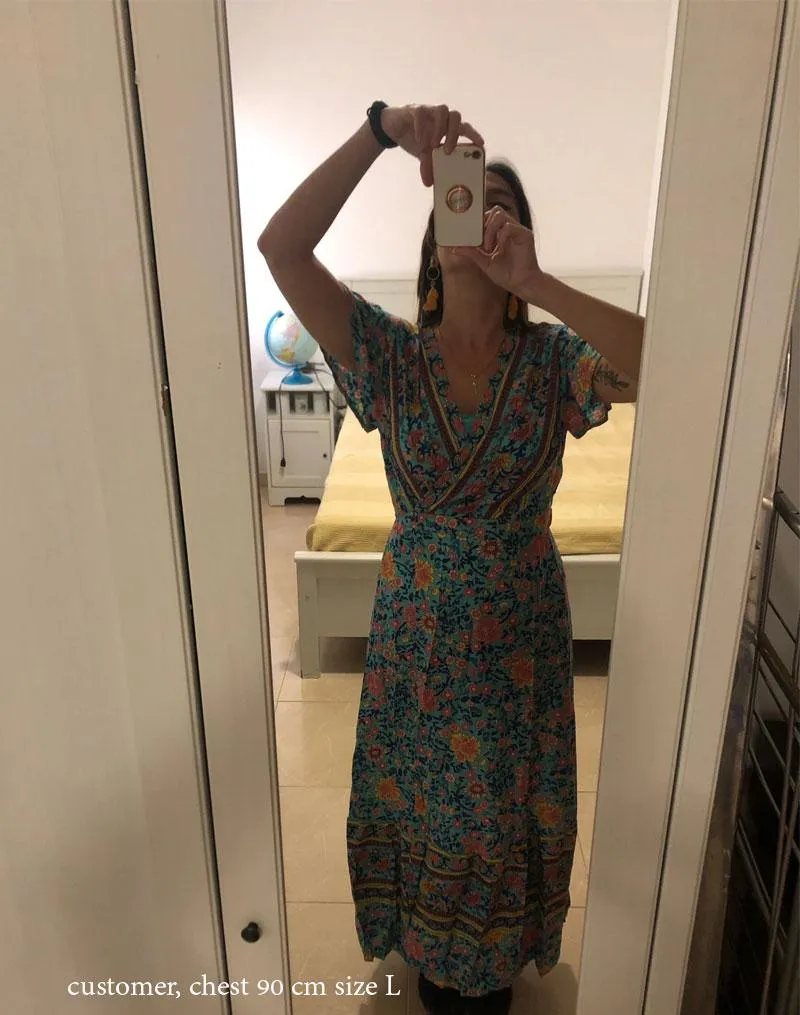 Boho Maxi Dress, Sundress, Wrap Dress, Red Ruby