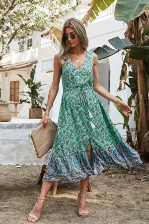 Boho Midi Dress, Sundress, Danielle  in Yellow