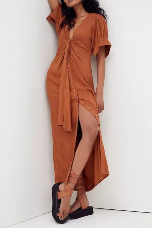 Boho Midi Dress, Sundress, Ella Orange