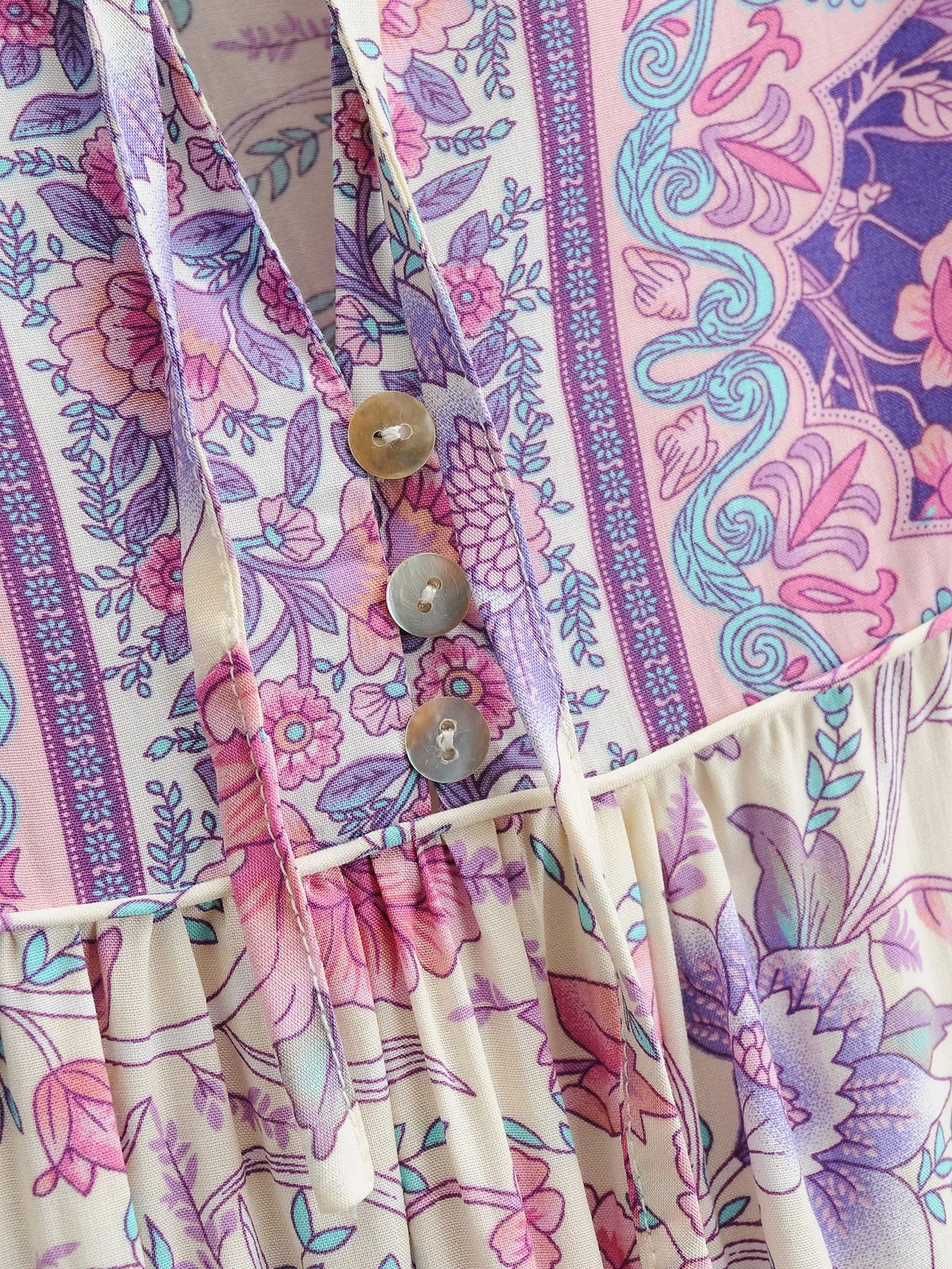 Boho Midi Dress, Sundress, Purple Verbena