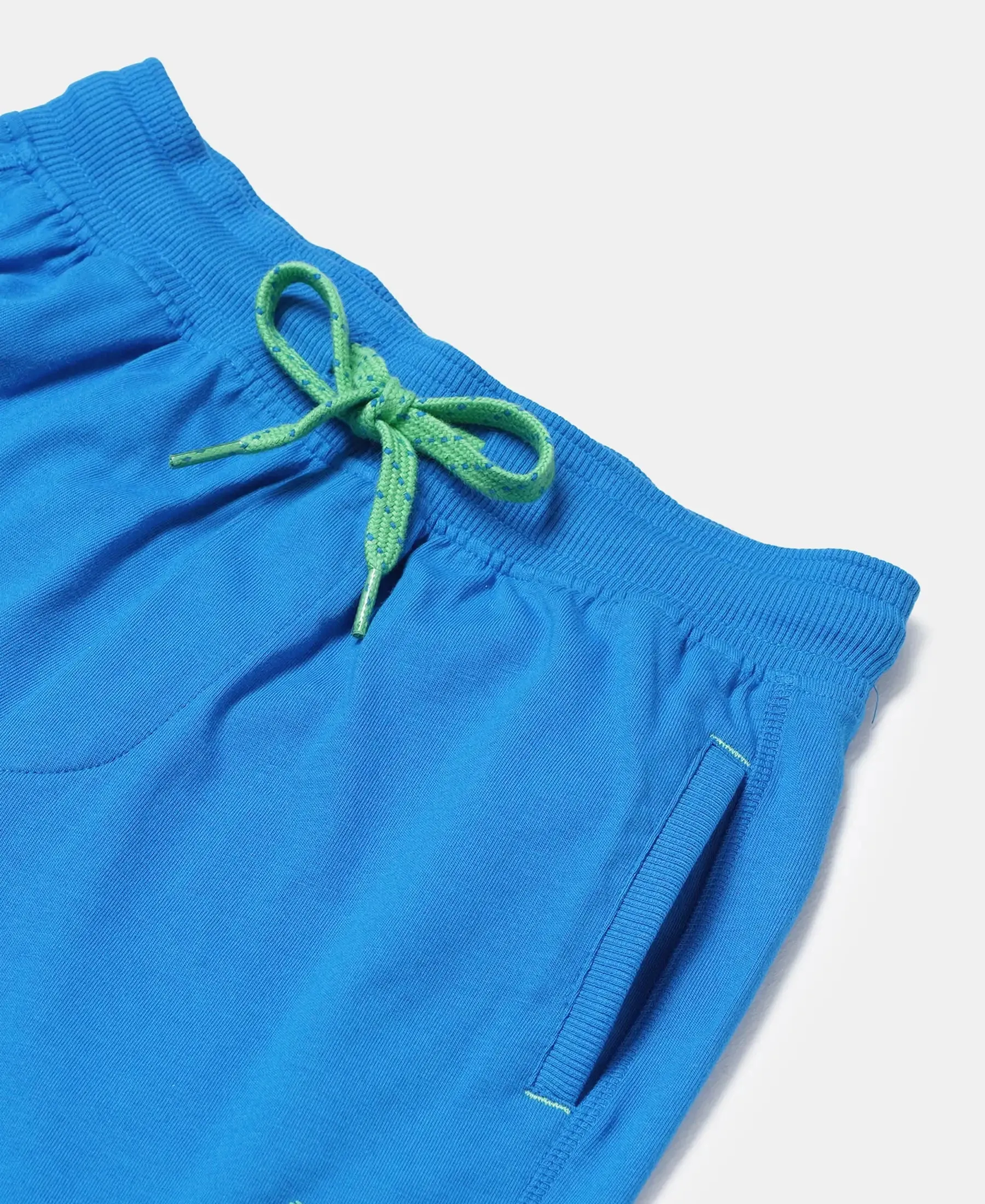 Boy's Super Combed Cotton Rich Graphic Printed Shorts - Neon Blue