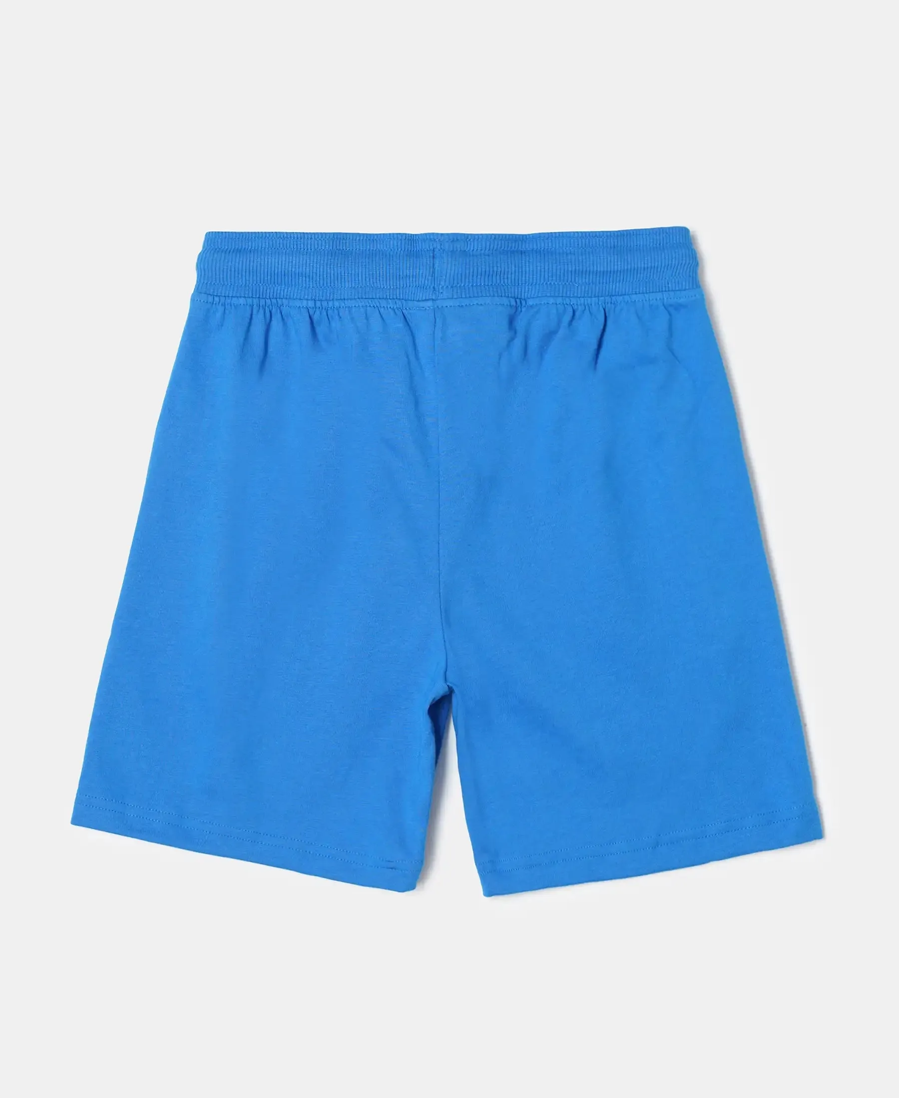 Boy's Super Combed Cotton Rich Graphic Printed Shorts - Neon Blue