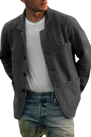 Casual Knitted Cardigan Blazer Men