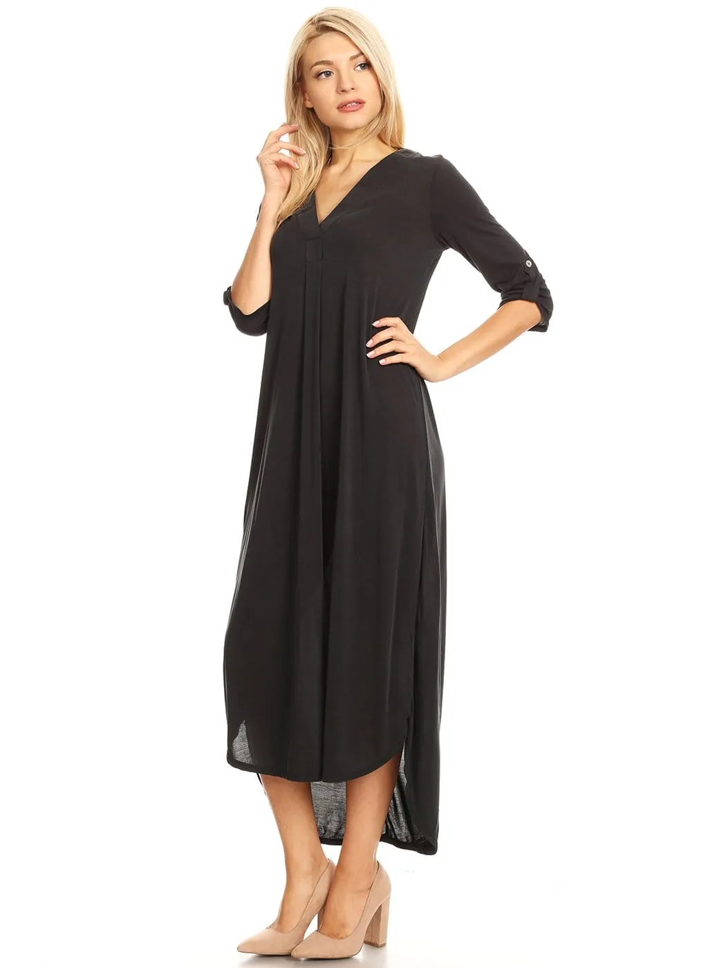 Casual Long V-Neck Maxi Dress
