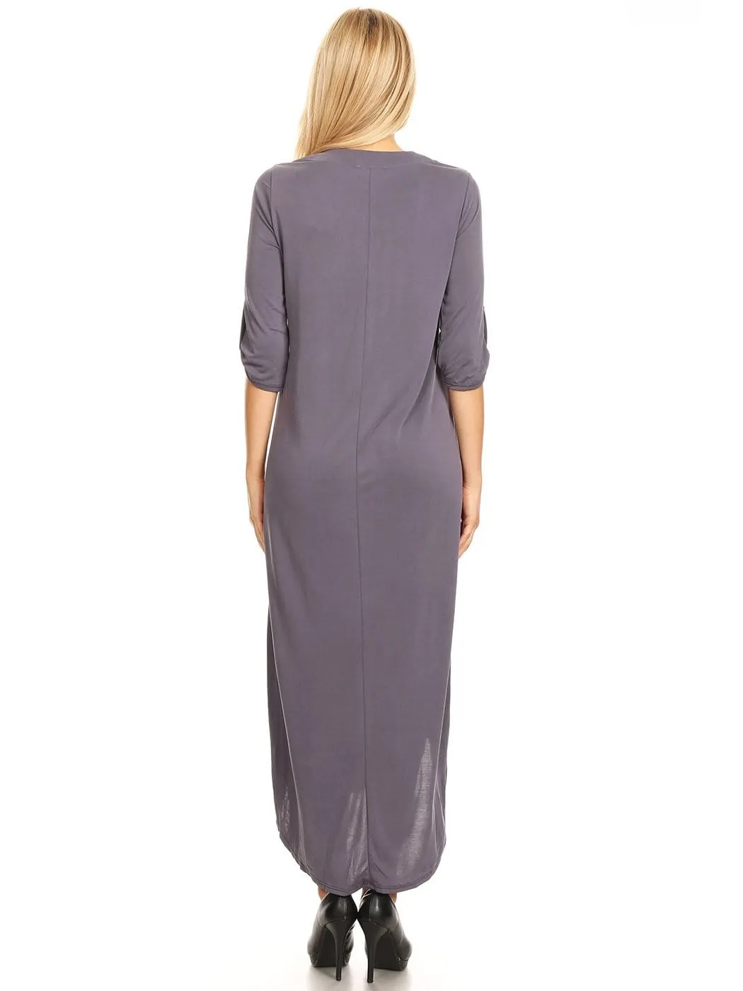 Casual Long V-Neck Maxi Dress