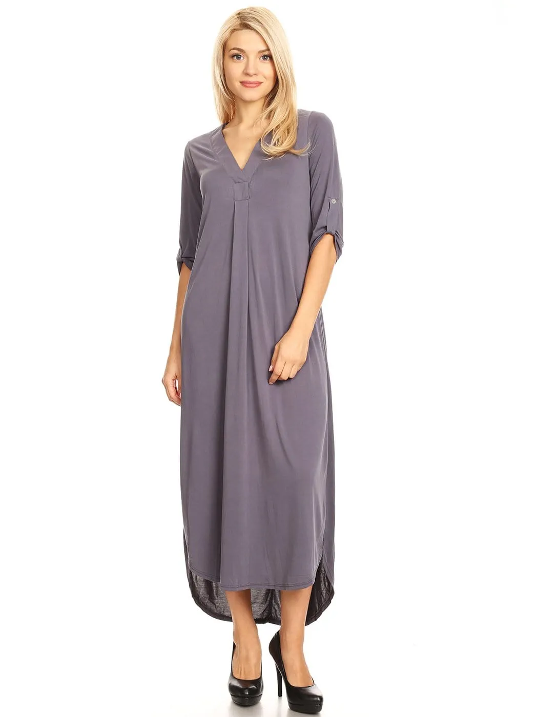 Casual Long V-Neck Maxi Dress