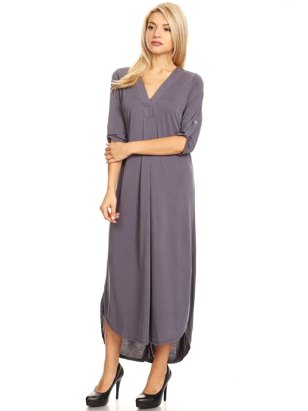 Casual Long V-Neck Maxi Dress
