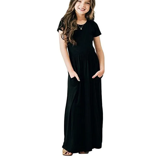 Casual Sundress Outfits Maxi Dress With Pocket