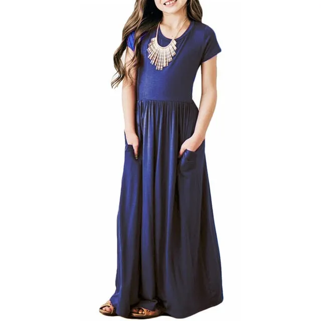 Casual Sundress Outfits Maxi Dress With Pocket