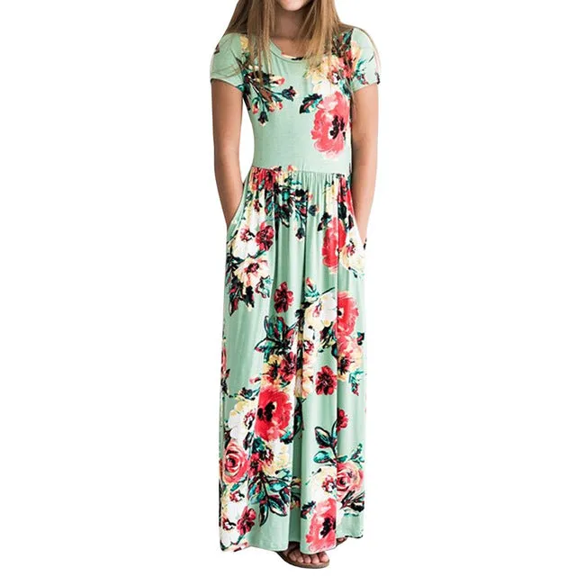 Casual Sundress Outfits Maxi Dress With Pocket