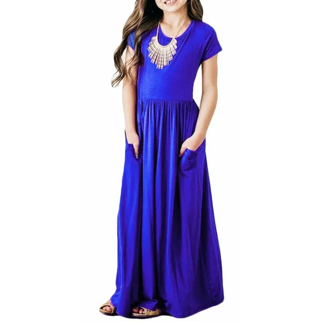 Casual Sundress Outfits Maxi Dress With Pocket