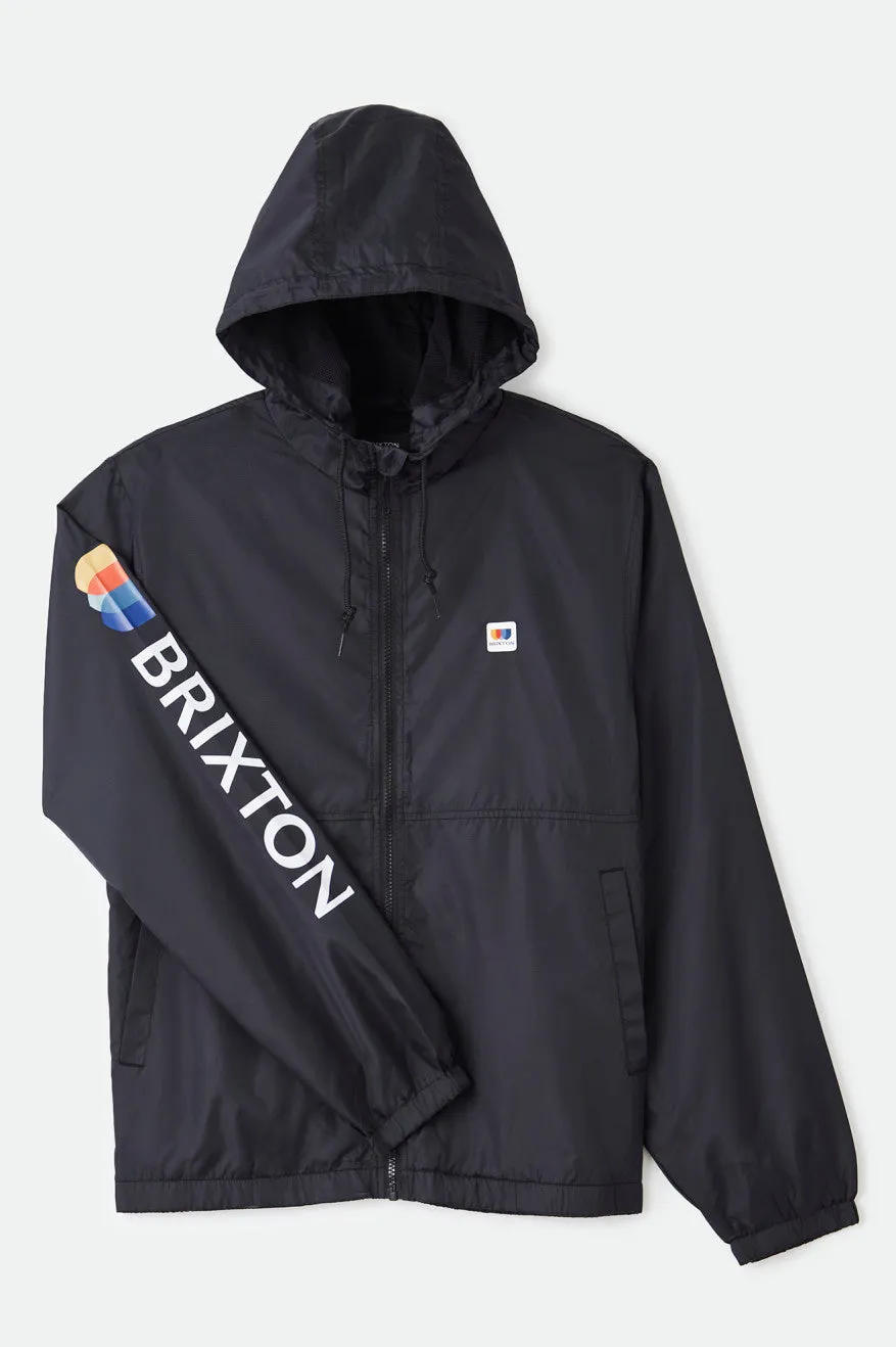 Claxton Alton Lightweight Zip Hood Jacket - Black/White