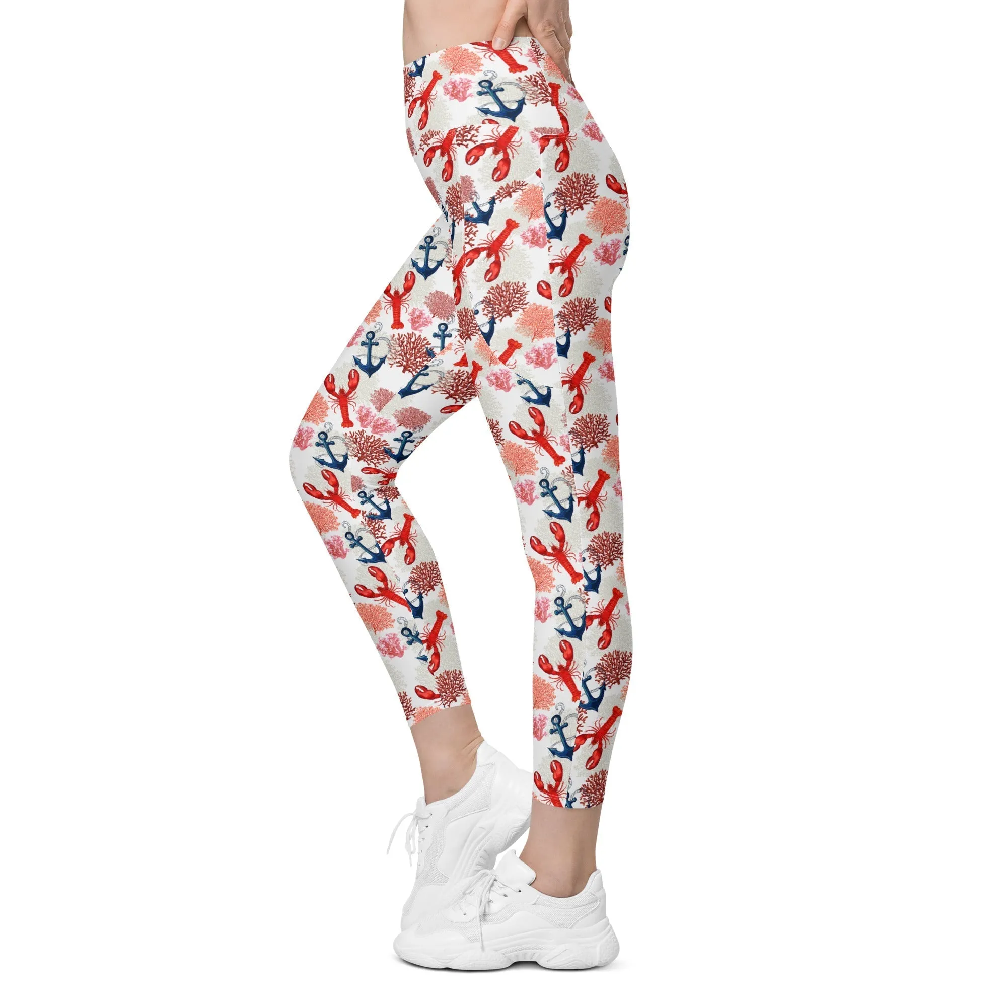 Cute Lobster Leggings With Pockets
