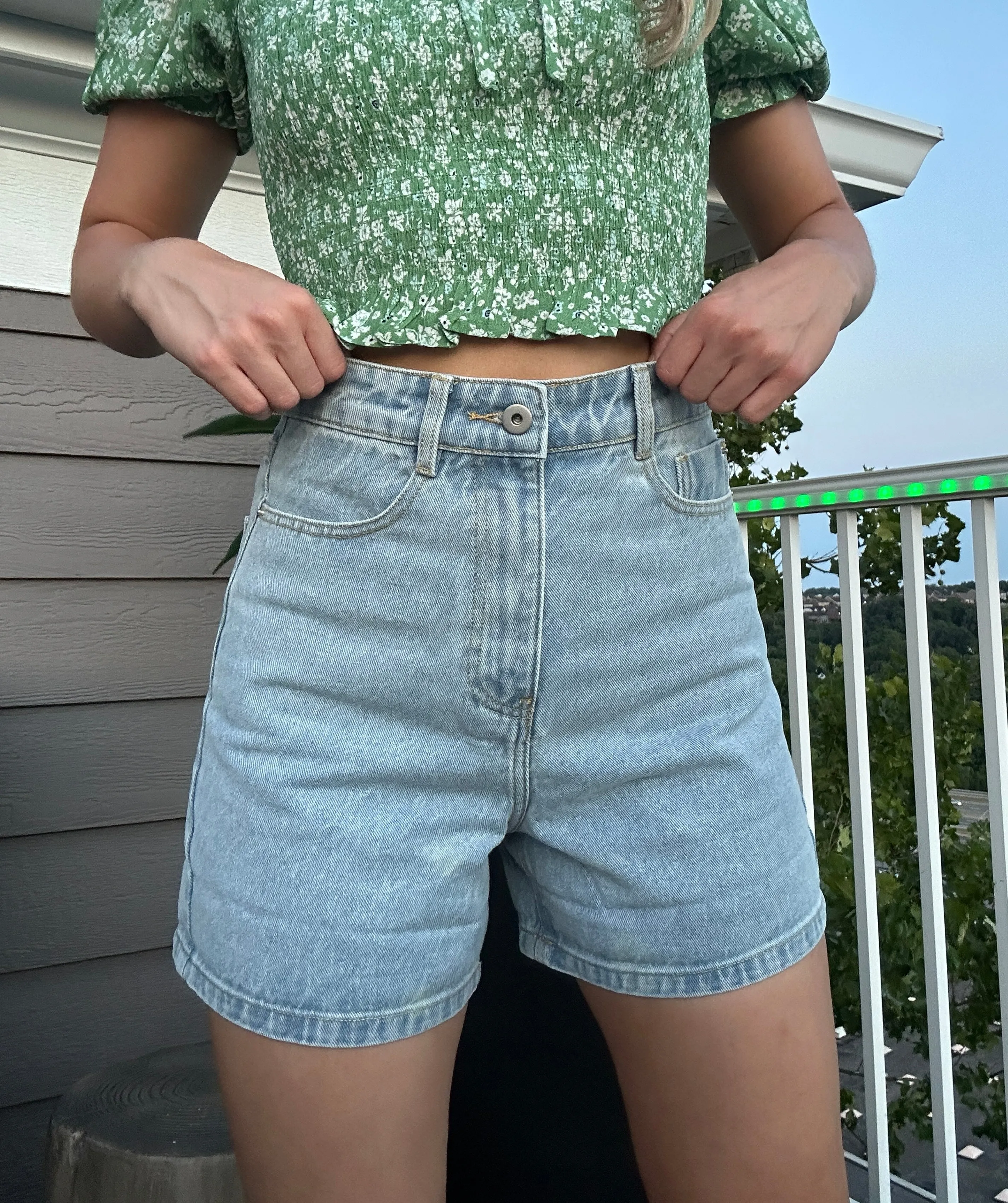 Demi denim roll up shorts
