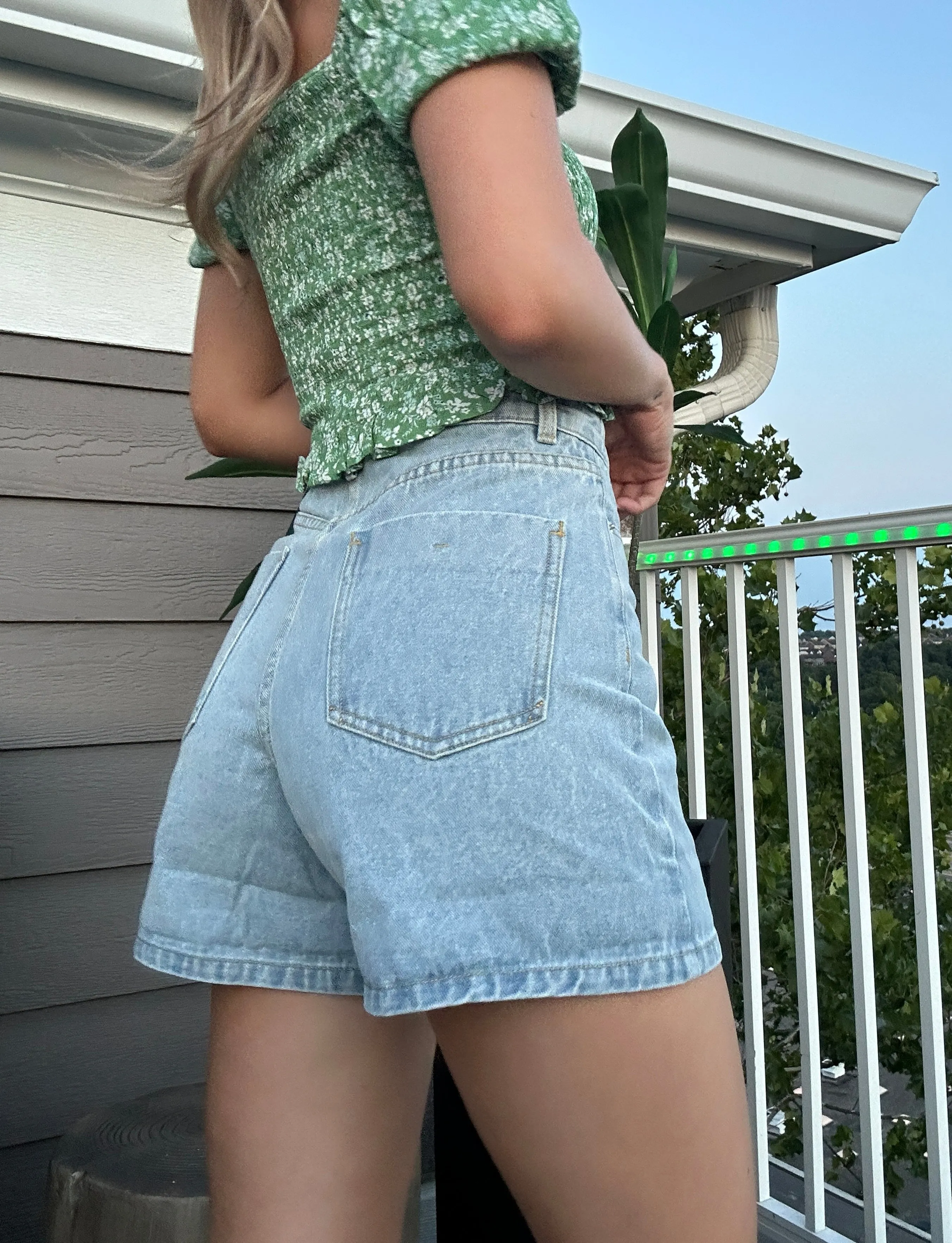 Demi denim roll up shorts