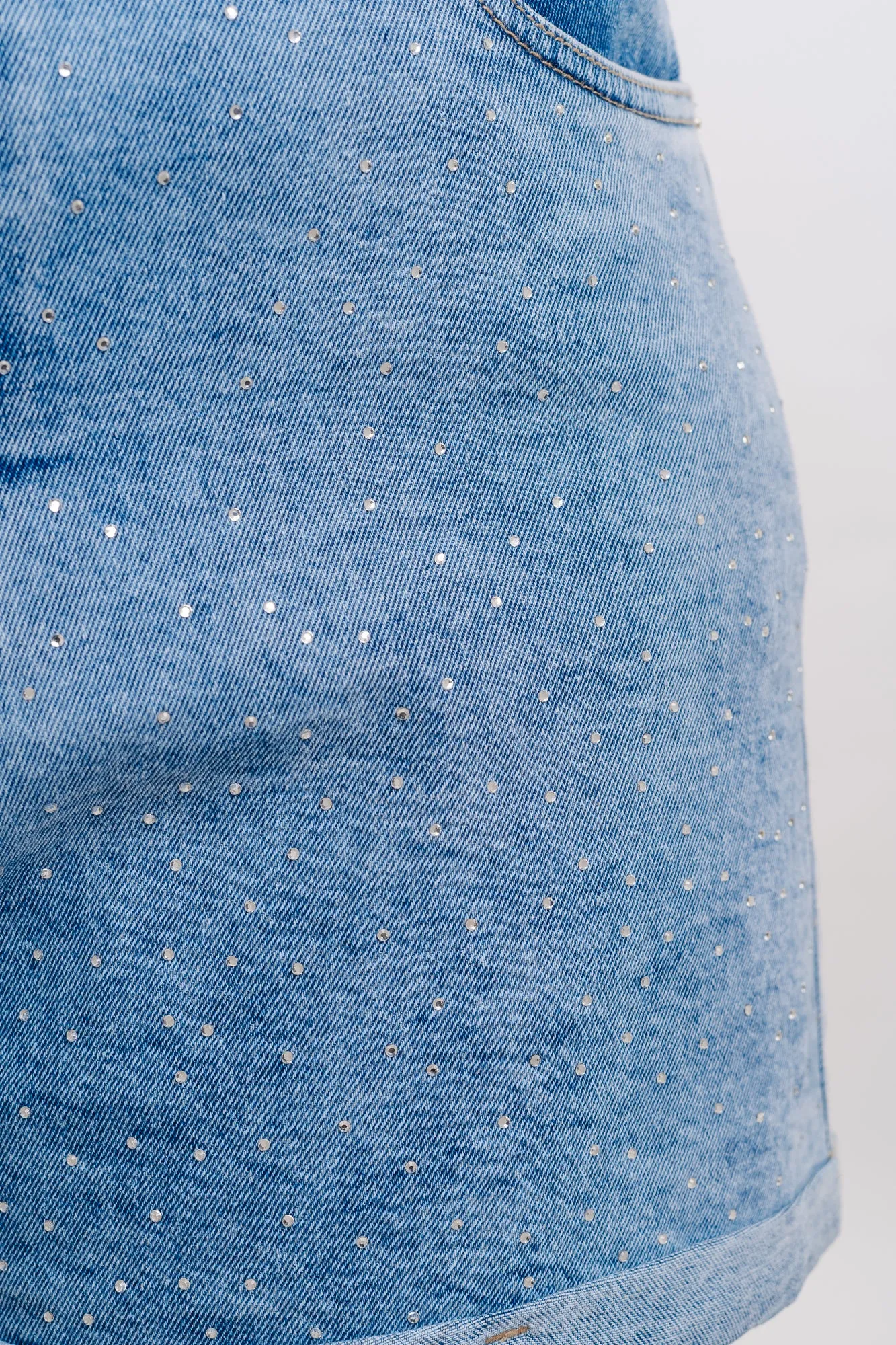 Denim Embellished Noah Indigo Shorts