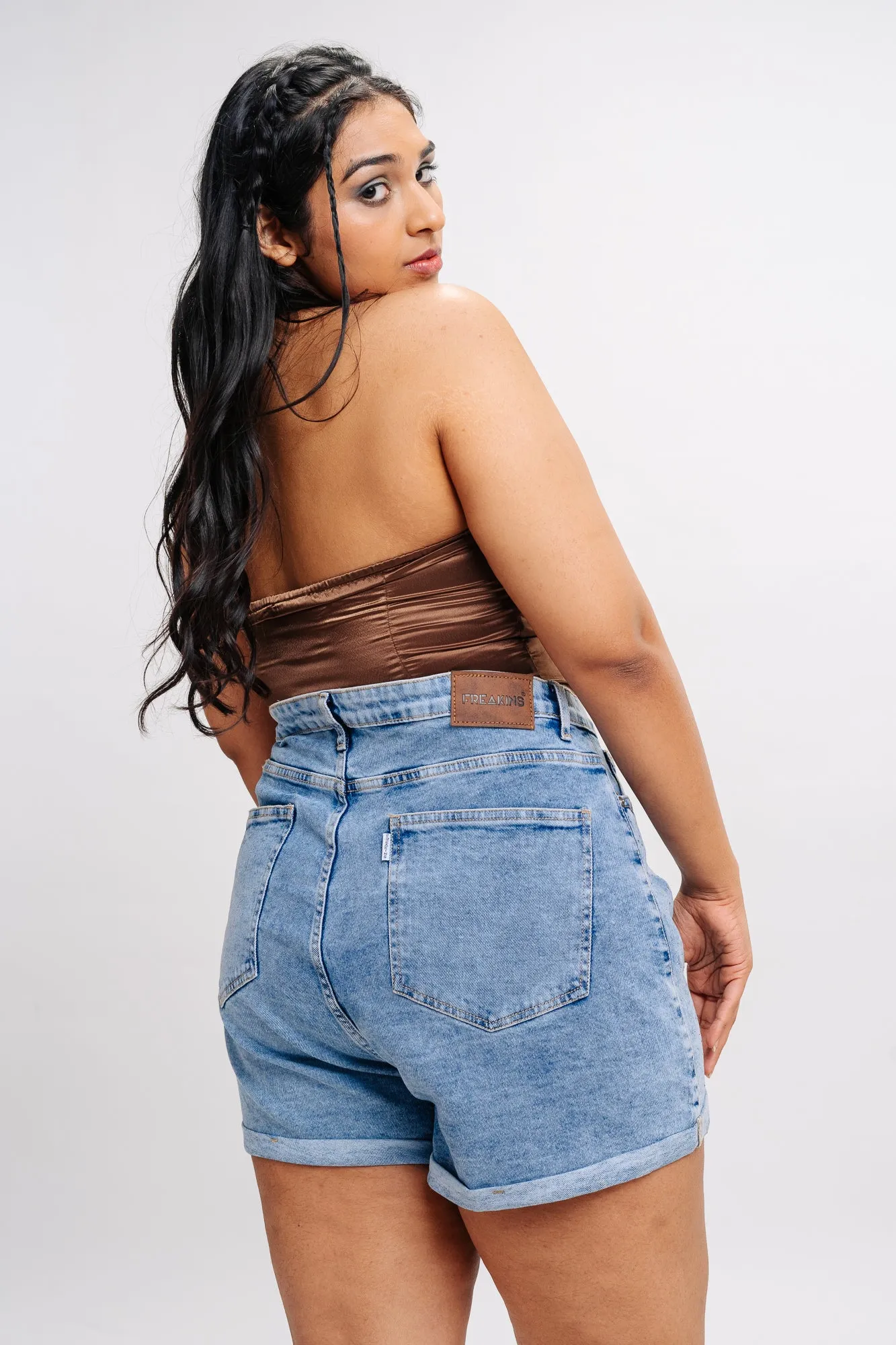Denim Embellished Noah Indigo Shorts