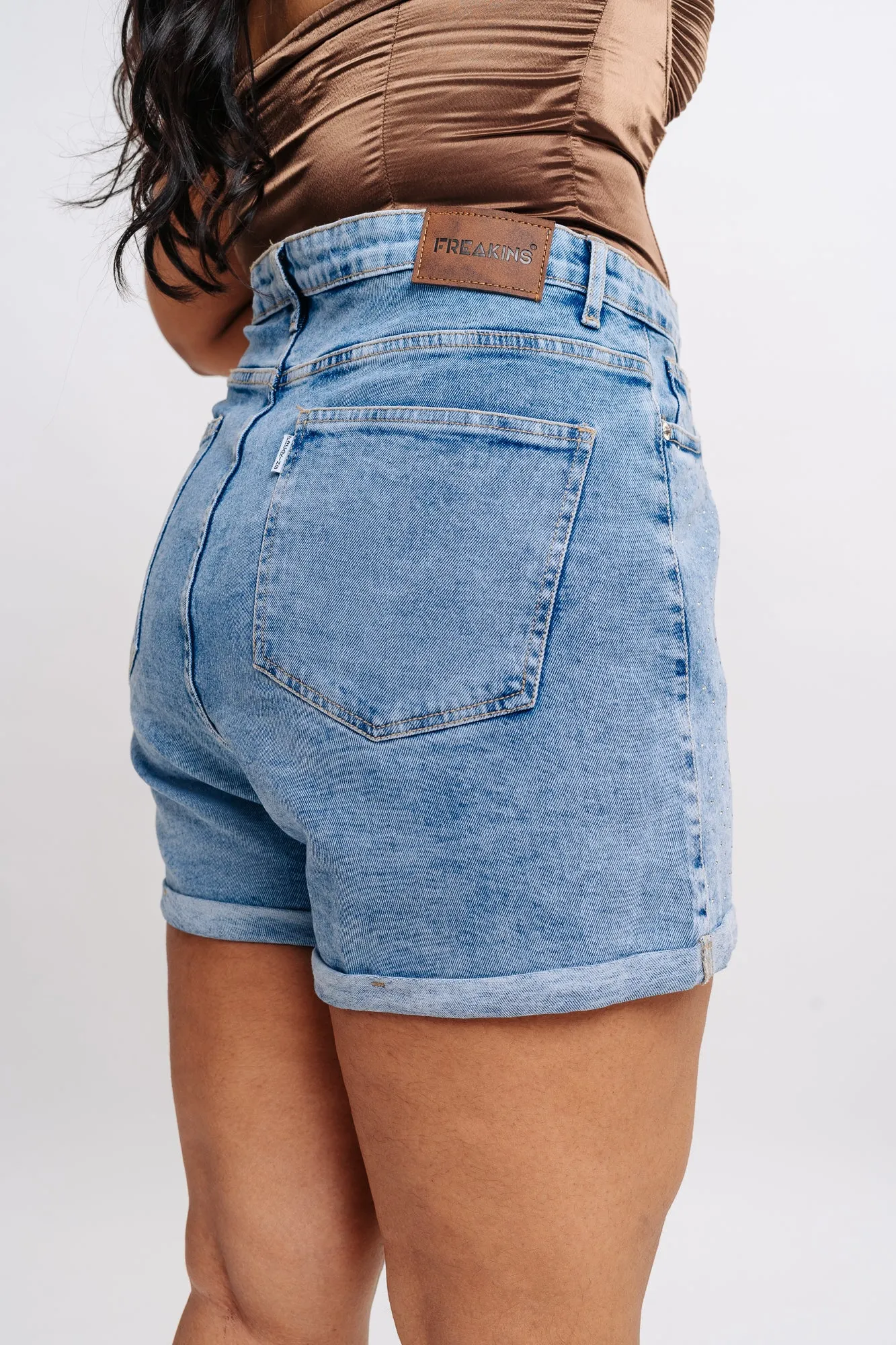 Denim Embellished Noah Indigo Shorts