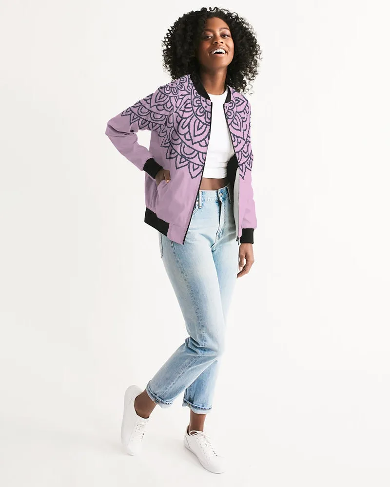 Dreamcatcher Pattern On Pink Women's Bomber Jacket
