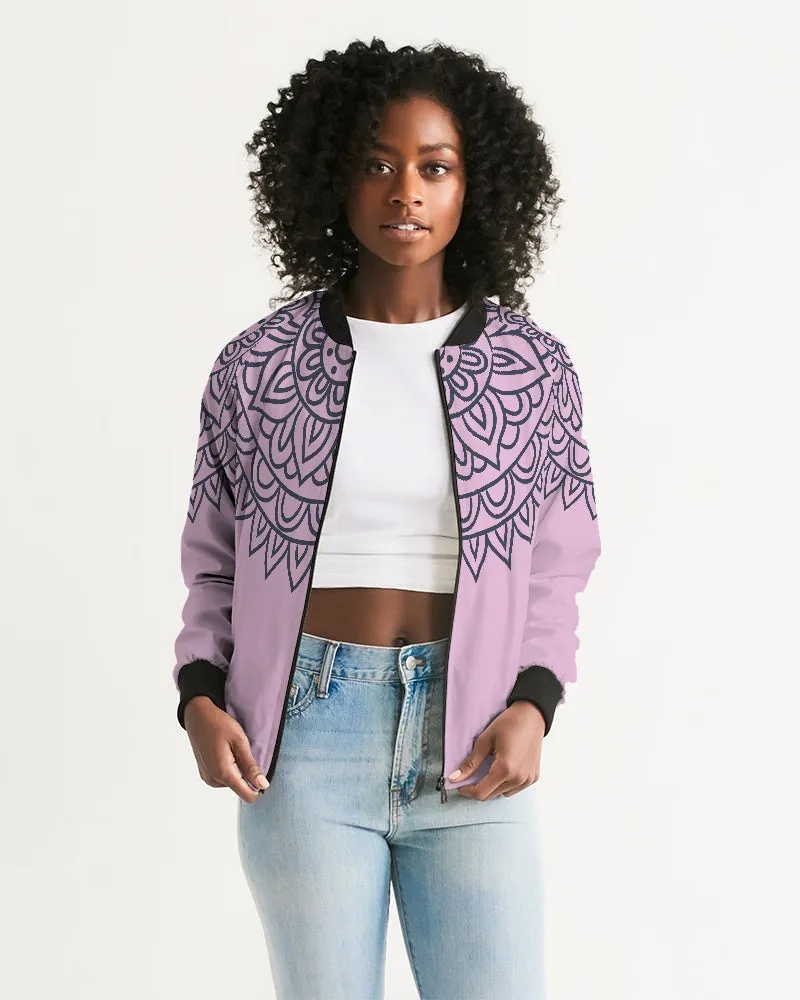 Dreamcatcher Pattern On Pink Women's Bomber Jacket