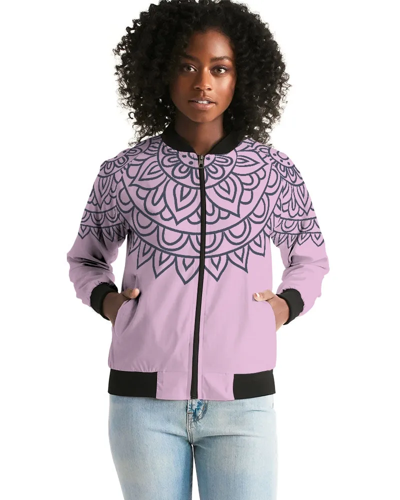 Dreamcatcher Pattern On Pink Women's Bomber Jacket
