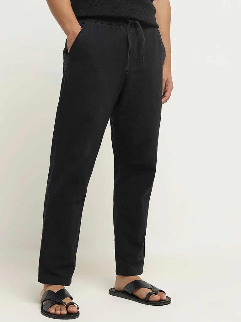 ETA Black Relaxed-Fit Mid-Rise Cotton-Blend Chinos