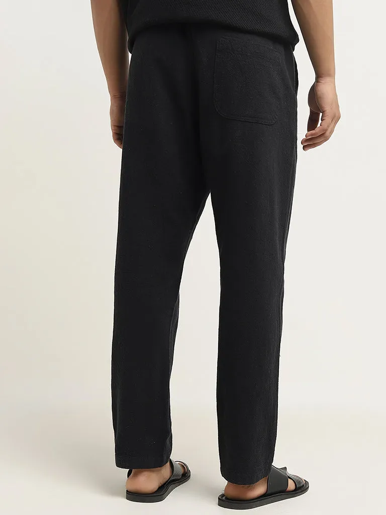ETA Black Relaxed-Fit Mid-Rise Cotton-Blend Chinos