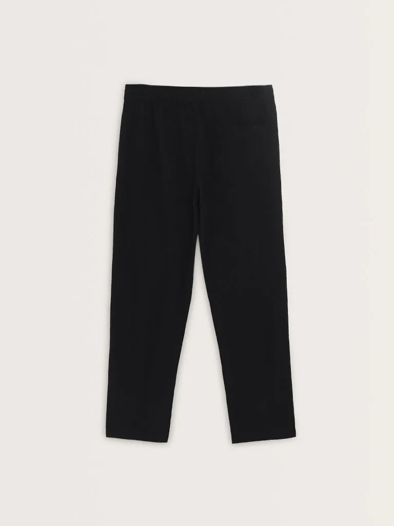 ETA Black Relaxed-Fit Mid-Rise Cotton-Blend Chinos