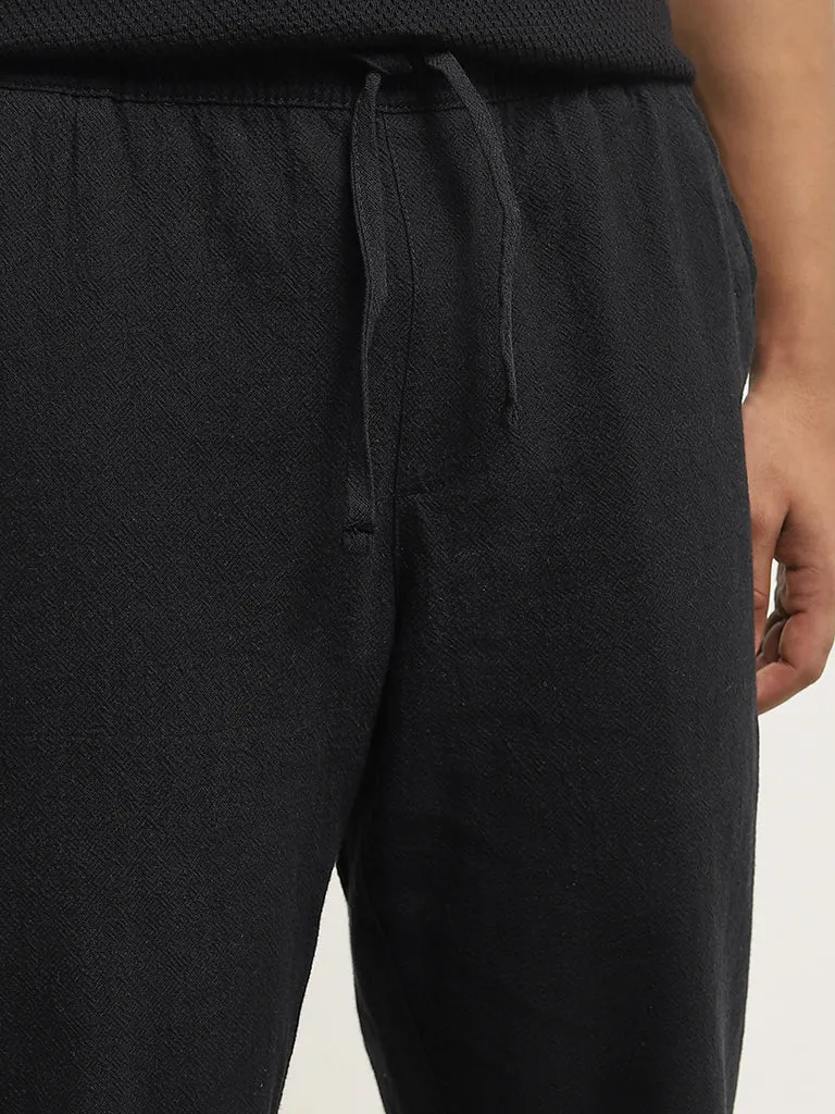 ETA Black Relaxed-Fit Mid-Rise Cotton-Blend Chinos